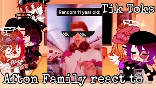 Afton Family react to Funny Tik Toks||Gacha Club|FNAF