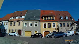 D: Große Kreisstadt Freiberg. Landkreis Mittelsachsen. Fahrt durch die Stadt. April 2019