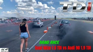 Seat Ibiza 1.9 TDI vs Audi 90 1.9 TDI drag race 1/4 mile 🚦🚗 - 4K UHD