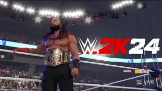 WWE 2K24 - Reigns vs Solo Sikoa Tama Tonga & Rock | Handicap Match | Smackdown | Gameplay