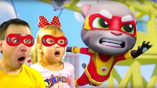 How to play HEROES 🦸⚡ Talking Tom Hero Dash Dad and Arina who is better runs? SAVE ANGELA!