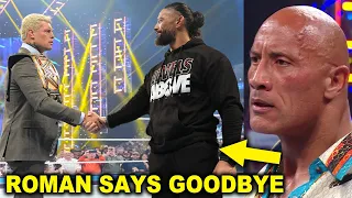 Roman Reigns Says Goodbye To WWE After Losing to Cody Rhodes at WrestleMania 40 as The Rock Reacts