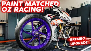 CUSTOM PURPLE Front Wheel & Brembo Go on 650ib's Aprilia RSV4!