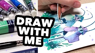 ☆ Drawing Some Beetles in Raincoats! ☆ Sketchbook Session & Upcrate unboxing