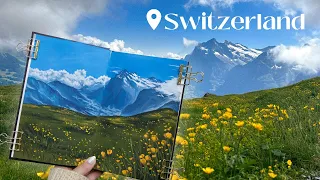 Painting The Swiss Alps In My Sketchbook✨ + Chill Travel Vlog!
