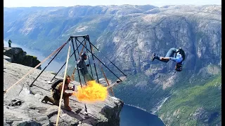 Amazing basejumpers at Kjerag (Spectacular Norway) 4k