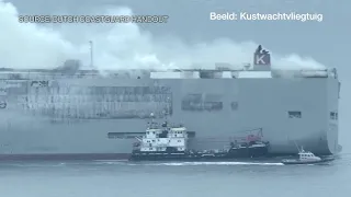 Cargo Ship Full of Cars Catches Fire off Dutch Coast