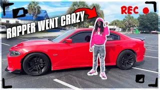 RAPPER HUNCHO WENT CRAZY IN MY SRT SCATPACK!!! *HE DID DONUTS* #hellcat #reaction #scatpack