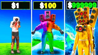 DE $1 A $1,000,000 SPEAKERMAN en GTA 5!! (Skibidi Toilet mod)