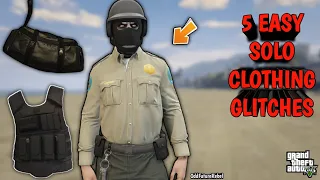 BEST 5 EASY SOLO CLOTHING GLITCHES ALL IN 1 VIDEO IN GTA 5 ONLINE *1.57*