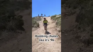 Dropping into Death Valley chute like it’s ‘96 #mountainbike #retromtb #vintagemtb