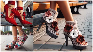 Loved These Beautiful 💕Crochet Shoes 🥿! (share ideas) #knitted #knitting #crochet