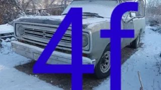 4°F Cold start 72 3/4 ton Dodge truck.