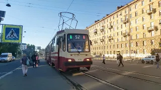 Трамвай, маршрут №52 ЛВС-97К б.8110 (24.06.2022) Санкт-Петербург