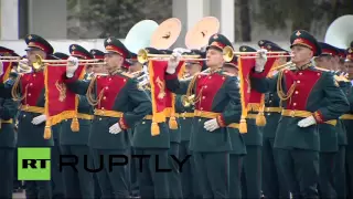 Massed Bands rehearsal for Victory Parade