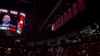 The moment Spanoulis' number 7 getting retired by Olympiacos from inside the arena