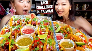 50 TACO CHALLENGE IN TAIWAN ft.Alice at Eddy's Cantina #RainaisCrazy