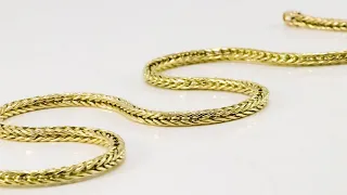 18k Yellow Gold Solid Foxtail Link Necklace | dynamisjewelry.com
