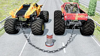 MONSTER JAM MONSTER TRUCKS Crashes, Jumps, Fails, Backflips, Rollovers - BeamNG Drive Game