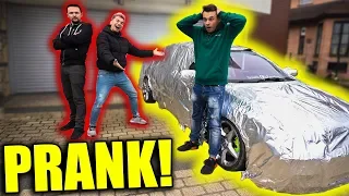 CAŁE AUTO W FOLII ALUMINIOWEJ PRANK! *BYŁ W SZOKU*