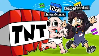 ¡EXPLOTAMOS TODAS LAS TNTs PARA DESTRUIR MINECRAFT!!! 💥😱 BEBENOOBSI Y BEBENOOB VS TNTs