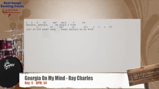 🥁 Georgia On My Mind - Ray Charles Drums Backing Track with chords and lyrics