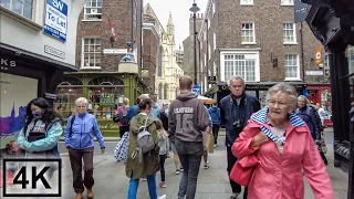 York, England Busy Walking Tour | Cathedral, Harry Potter, Food and Shopping  | 4K 60fps 3D Sound 🎧