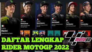 Line Up Rider MotoGP 2022 - Daftar Rider MotoGP 2022