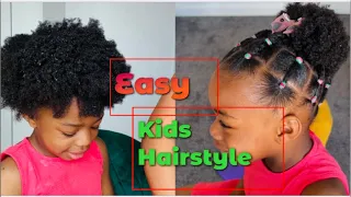 Best kids hairstyle to do if you can’t cornrow or braids/ rubber bands hairstyle