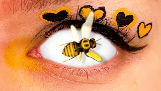 WOW! HONEYBEE IN THE EYE 🐝 by 123GO! Reacts #shorts