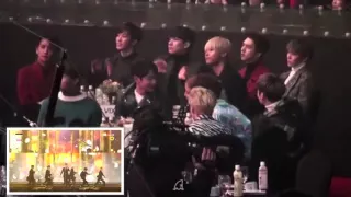 160114 VIXX, SHINee, Taeyeon, BoA reaction to BTOB performance @SMA (fancam)