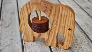 Making a Wooden Elephant Baby Rattle Toy