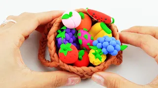 DIY how to make realistic miniature vegetables using polymer clay | DIY Fruits Basket with Clay | P2