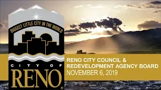 Reno City Council & Redevelopment Agency Board | November 6, 2019