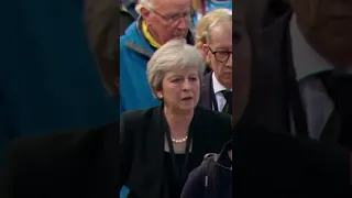 Theresa May Curtsies to Queen One Last Time