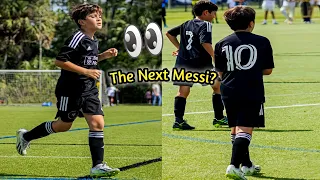 Leo Messi son Thiago Messi in Naples Florida in a match vs Azzurri Storm