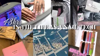 48 hrs IN THE LIFE AS A NAIL TECH| watch me work, unboxing nail mail, first press on nail set+ more