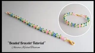 Sadece kum boncuk! Papatya bileklik yapımı. Flower bracelet making. Daisy chain bracelet tutorial.