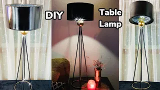 DIY Glamorous Tall Table Lamp Using Inexpensive Materials | Home Decor on a Budget 2020