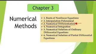 NUMERICAL METHODS: Numerical Differentiation (Finite difference formula)