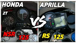 Honda NSR 125 vs Aprilia rs 125 2t acceleration comparison top speed sounds 2t like