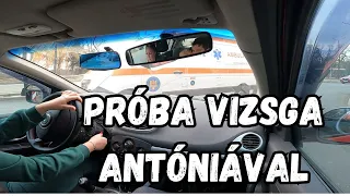 Próba vizsga Antóniával. Sikerül? #vezetésoktatás  #baleset