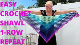 How to Crochet Easy Breezy Shawl in DK weight yarn