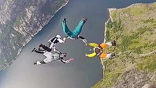 Insane 4 Way Jump in Kjerag | BASE Tripping | Multi Angles video