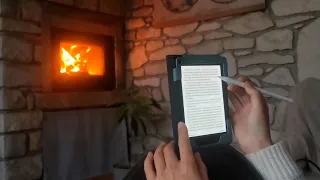 ASMR - Semi-inaudible reading by the fire 🔥 - Light going darker ⚫️