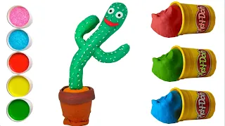 How to do dancing cactus with polymer clay - الصبارة الراقصة معجون