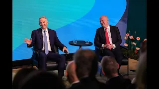 Sir Tony Blair and Lord William Hague in conversation at the #ShapingUs National Symposium.