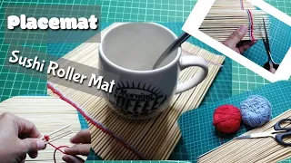 Sushi Roller Mat | Placemat | DIY || made from skewers or bamboo sticks