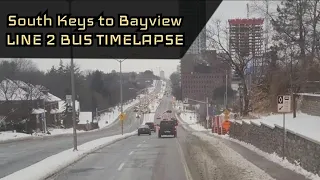 Ottawa O-Train line 2 replacement route South Keys to Bayview timelapse