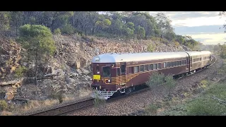 Rail Motors 721 & 621 at Bethungra, NSW, Australia.